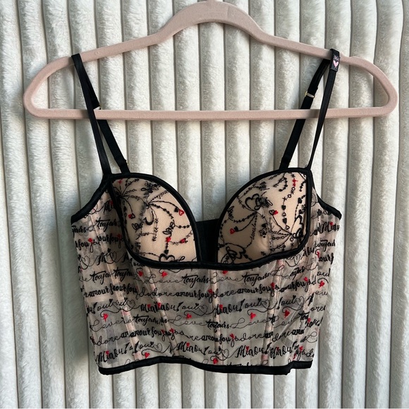 Victoria's Secret Corset Bra Very Sexy Lace Bustier Bralette Size 36C - Picture 1 of 7